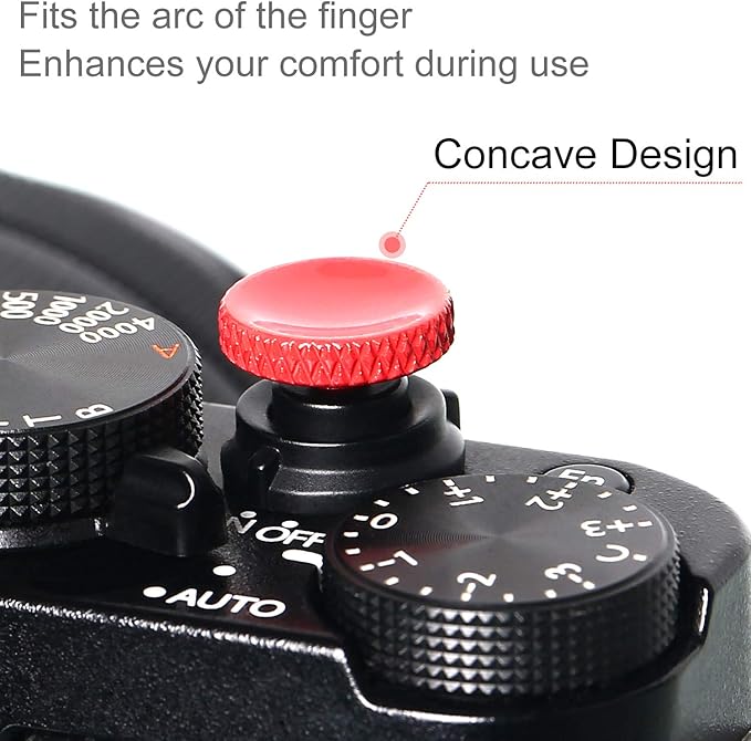 Soft Shutter Release Button(3 Pack Red), High-end Pure Copper Camera Shutter Button
