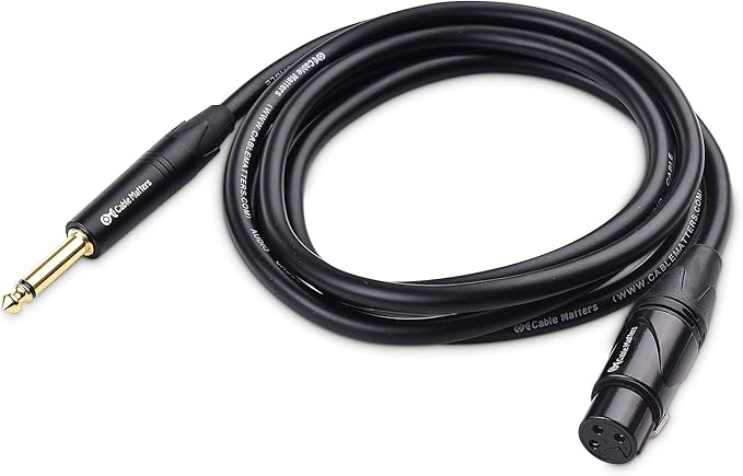 Cable Matters XLR to 1/4 TS Microphone Cable 6 ft, Unbalanced Female XLR to Male 1/4 (6.35mm) TS Cable