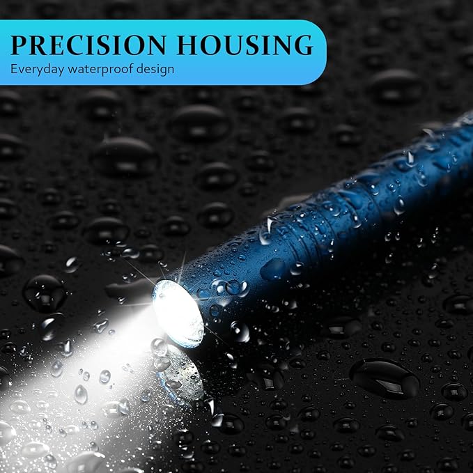 30 Pack Mini Pen Flashlights Bulk Gifts LED Pen Lights Aluminum Pocket Flashlights with Clips Small Handheld Torches for Men Camping Hiking Emergency Outdoor (Blue)