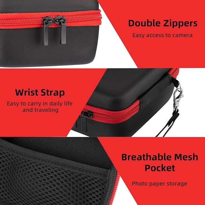 Case for Polaroid Go Gen 2/ PolaroidGo Mini Instant Camera, Travel Storage Bag for Polaroids Go Camera and Film Accessories (Black)