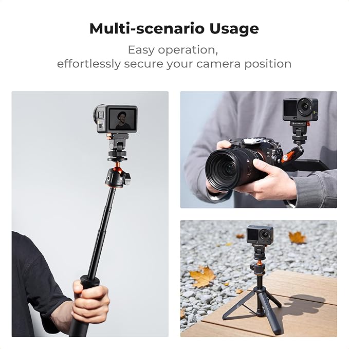 K&F CONCEPT Plastic Cold Shoe Mount Compatible with DJI Osmo Nano/Osmo Action 6, Action Camera Magnetic Quick Mount Holder, Tripod Adapter Hot Shoe Camera Connector