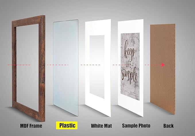 kennethan 11x14 Picture Frame Rotten Brown 1 Pcs Wooden Frame can Display 8x10 Picture with Mat or 11x14 Without Mat on the Wall For home decoration