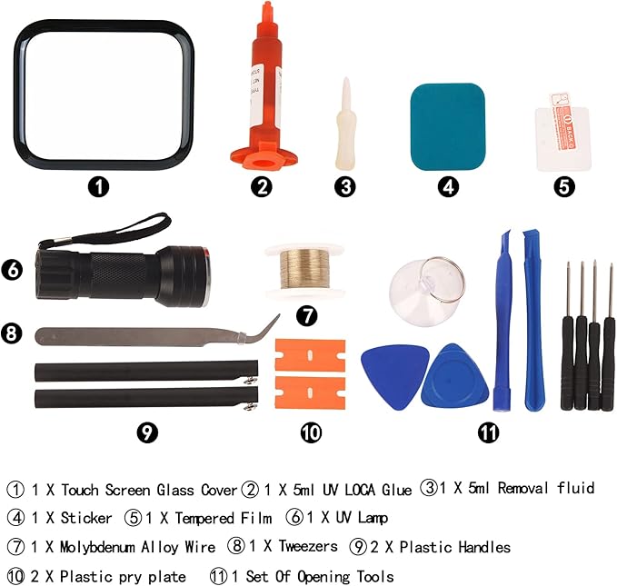 Compatible with Apple Watch Series 4 40mm Screen Replacement - Front LCD Glass Lens Replacement Repair Kit & Watch Glass Repair(No LCD Screen and Touch Digitizer)