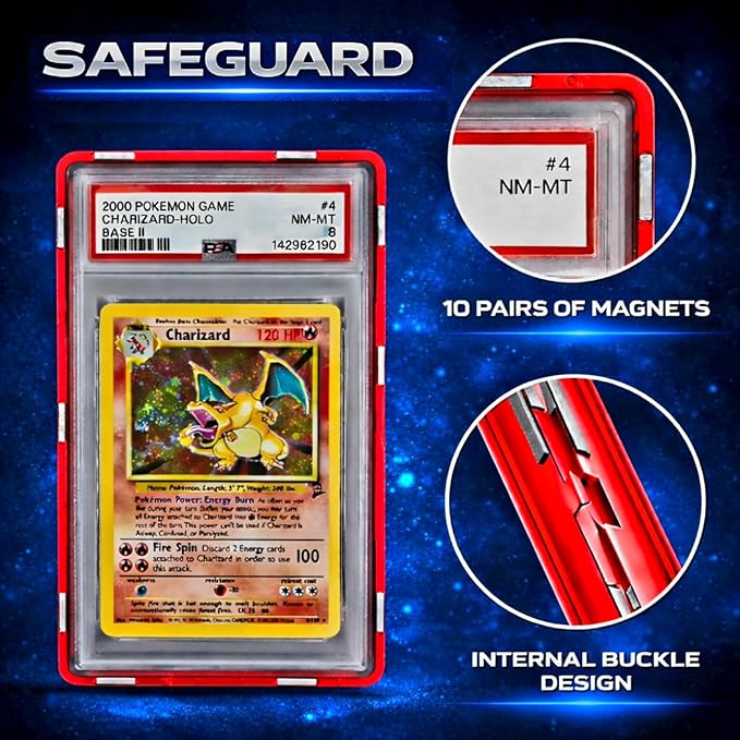 Metal PSA Slab Bumper Case UV Resistant- Safeguard Stackable Magnetic Aluminum Metal Case For Graded Cards (Purple)