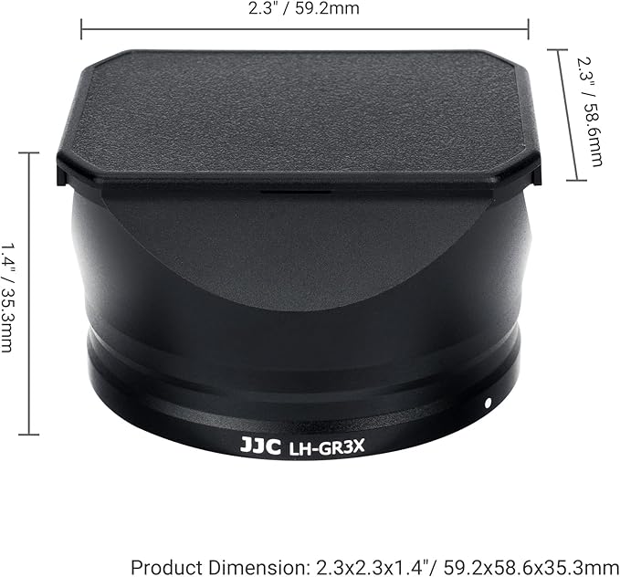 Metal Lens Hood for Ricoh GR IIIx GR IIIx HDF GR3x GR3x HDF Digital Camera, Bayonet Lens Shade with Hood Cap for Better Protection