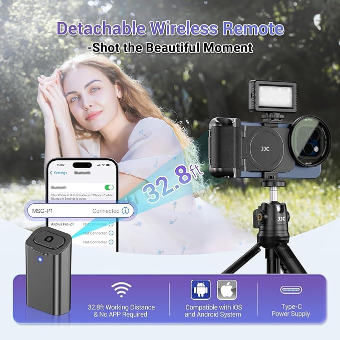 (1+1) 67mm Magnetic Phone Lens Filter Mount + Phone Snap Grip Set for iPhone 16 15 14 Pro/Pro Max Plus, Magnetic Filter Adapter w Cold Shoe & 1/4" Hole Pull-Out to Fit Pro Max Plus (No Filters