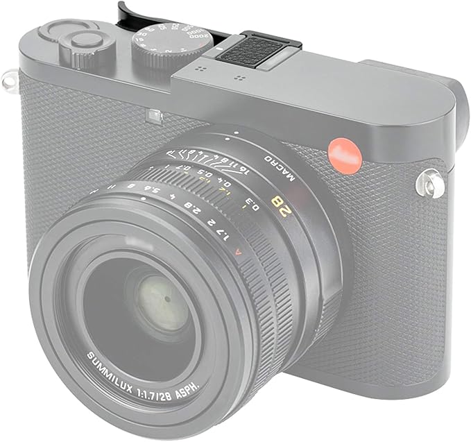 JJC TA-Q2 Thumbs Up Grip for Leica Q2 Camera, Leica Q2 Thumb Grip, Made of Premium Anodized Aluminium Alloy, Silicone Pad, Hot Shoe Grip for Leica Q2, Weight 5G, Size 62x126x212.9mm