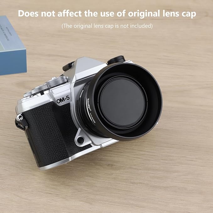 Haoge LH-M48B Metal Lens Hood Shade for Olympus M.ZUIKO Digital 17mm F1.8 17 1.8 Lens Replaces LH-48B Black