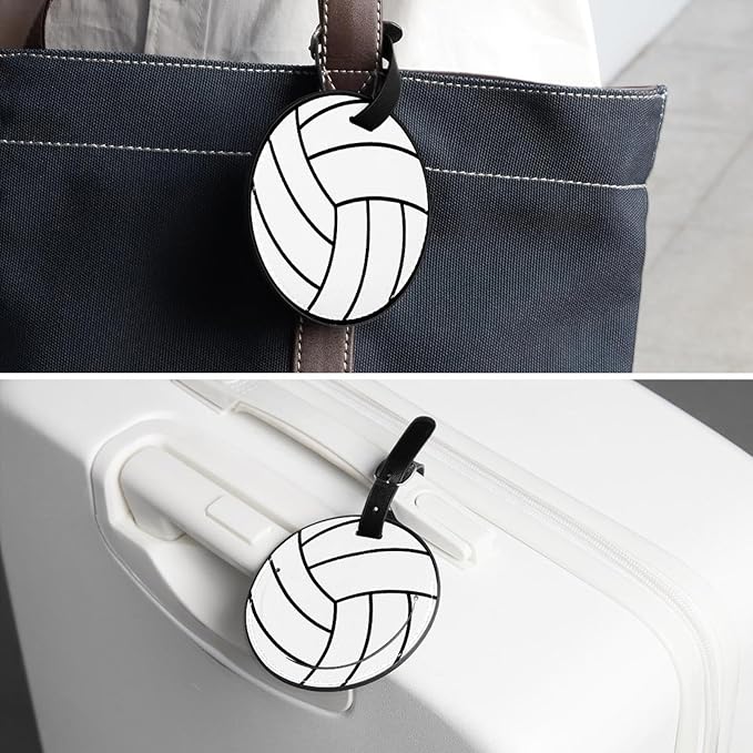 Leather Luggage Tag for Suitcase Women Kids, Volleyball