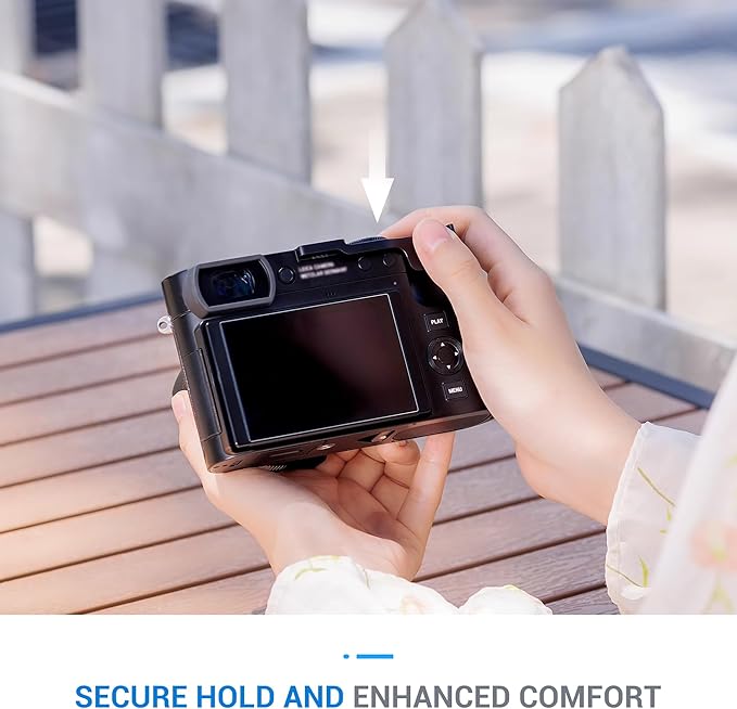 JJC Deluxe Metal Thumb Up Grip for Leica Q3 43/Q3/Q2 Cameras, Hot Shoe Thumb Rest Support Grip for Stable and Safe Hand Hold, with Anti-Scratch Silicone Pad, Not Affect The Use of Camera Buttons