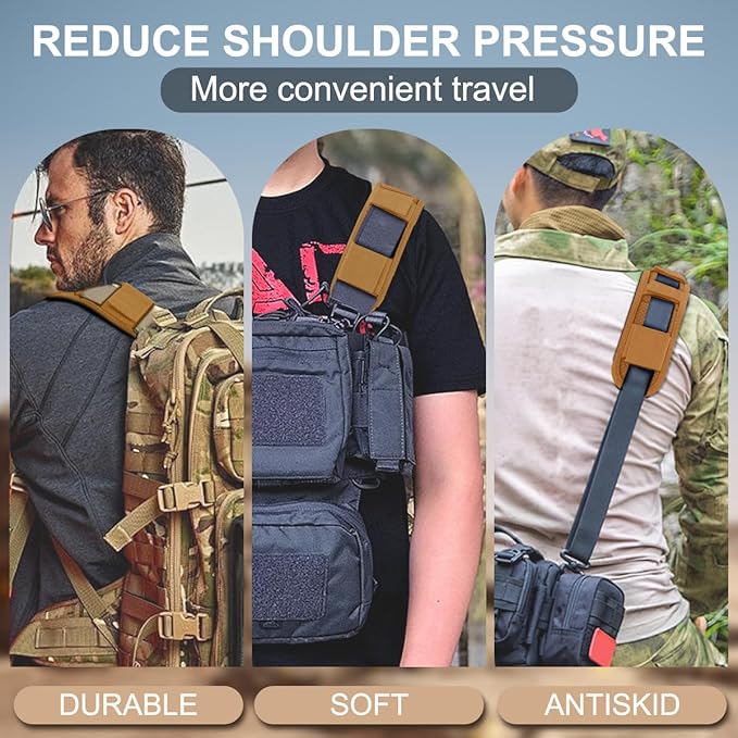 ZINZ 2-Pack Universal Shoulder Pad with Ultra Thick Cushion for Bag Luggage Bag Crossbody, Plus Long & Anti-Slip & Breathable,Khaki