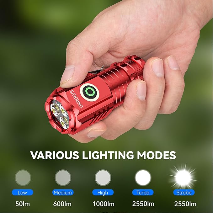 LED Mini Flashlight with Magnet,Super Bright Small Pocket Flashlight,5 Modes USB C Rechargeable, IPX6 Magnetic Flashlight for EDC Camping Outdoor.
