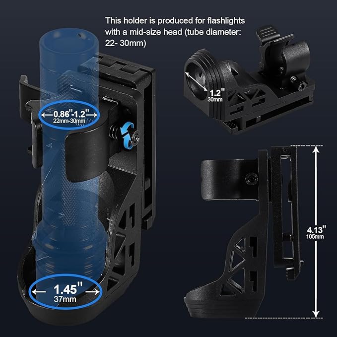 Tactical Flashlight 1200 High Lumen Duty Belt Flashlight for Law Enforcement, Premium Police Flashlight with Holster for Duty Belt,led Flashlight Gifts-Sentinel-X1