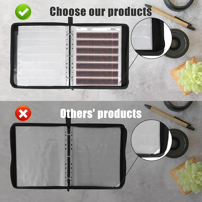 35mm/135 Film Negative Storage Kit with Binder Box - 50 Acid-Free Protector Pages | Oversized Box