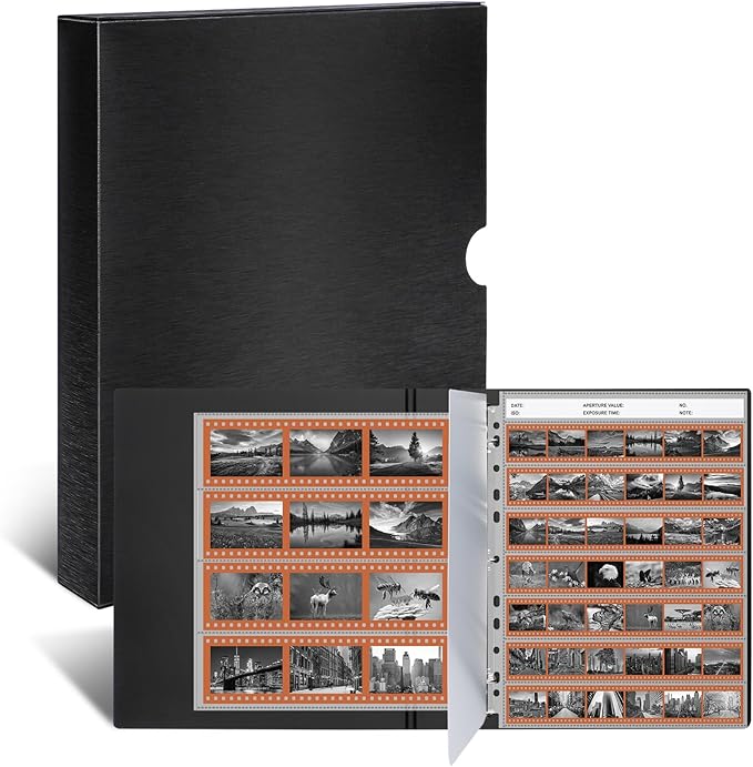 ENPOINT Acid Free Film Negative Binder, 3 Ring Binder with 30 Pack 35mm Negative Sleeves and 30 Pack 120 Film Sleeves