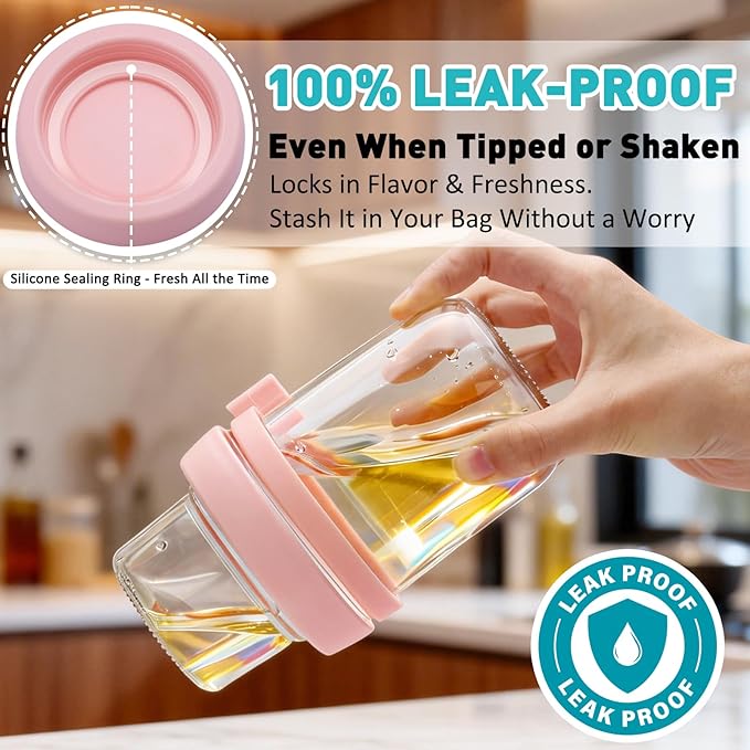 4 Pack Overnight Oats Containers with Lids and Spoons, 20 oz (16+4) Overnight Oats Jars with Dry and Wet Separation for Oatmeal Cereal Fruit Salad Yogurt, Dual-Layer Yogurt Parfait Cups with Lids
