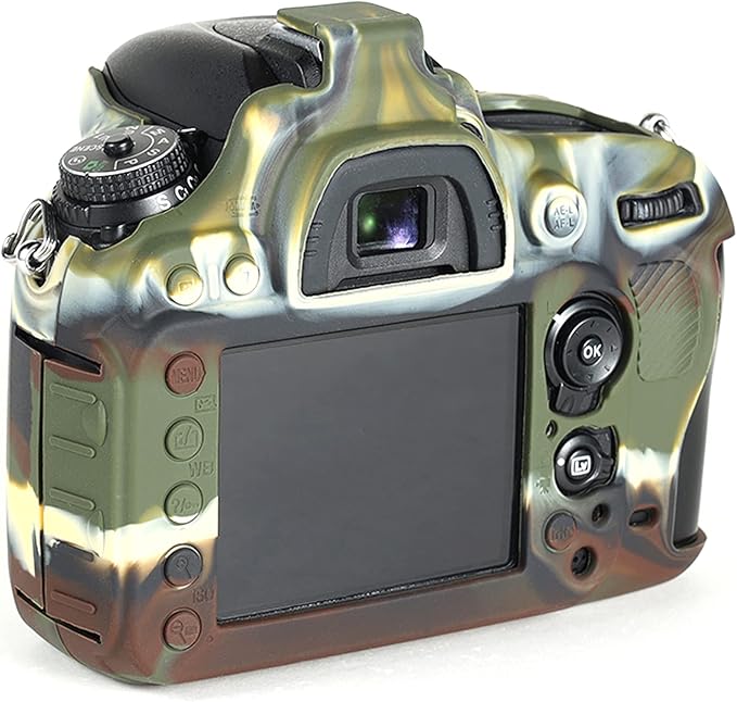 Professional Secure Silicone Camera Cases Bag Housing Rubber Body Skin for Nikon D610 D600 DSLR Camera Protective Case(Army Green)