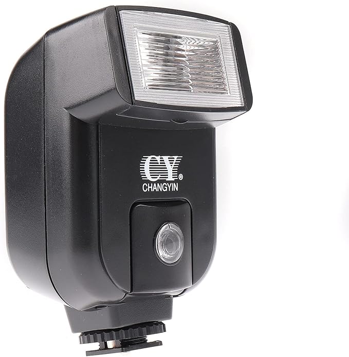 FocusFoto YINYAN CY-20 Universal Hot Shoe On-Camera Flash Speedlite Electronic Speedlight with Sync Port for Nikon Canon Panasonic Olympus Pentax Alpha Digital DSLR Camera Flash Light