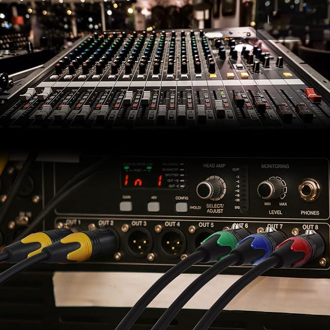 25ft XLR Cables 6 Packs - Premium Color Coded Microphone Cables 3 Pin XLR Male to Female Balanced25 Feet
