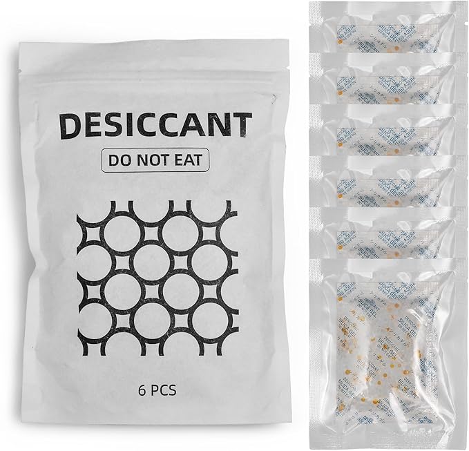 iPettie Silica Gel Packets, [6 Packs] Replacement Desiccant Packs for Automatic Pet Feeders, Moisture Absorber Drying Bags with Orange Indicator, Non-Toxic