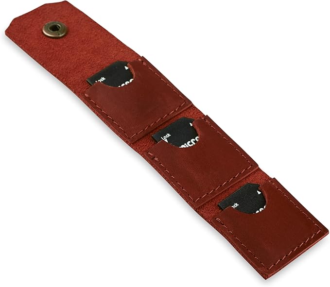 Leather SD Card Holder Keychain, SD Card Case Key Fob, Micro SD Card Holder Organizer, SD Card Storage Case, Memory Card Case Cover, Travel Memory Card Case (Cognac)