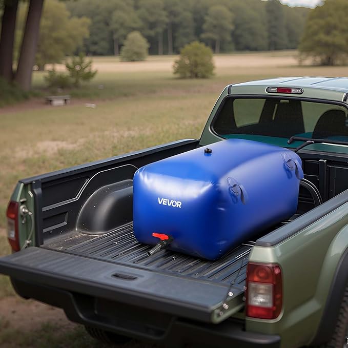 VEVOR Water Storage Bladder 63.4 Gallon Large Capacity Water Bag, Portable & Collapsible Soft Waters Container, Leakproof & Tear-Resistant PVC Emergency Waters Storage Tank for RV Truck & Outdoor Use