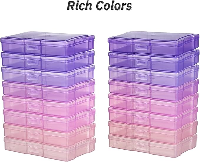Party Club of America 4"x6" Photo Storage Box with Handle Photo Case Craft Keeper Picture Storage Containers 16 Inner Photo Organizer Large Gradient Pink-Purple Series