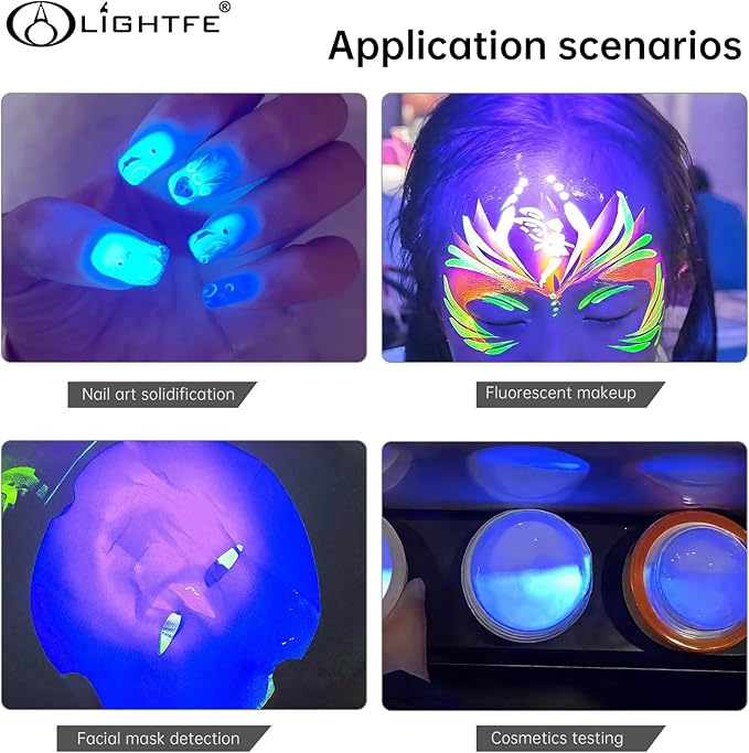LIGHTFE E2A Mini UV Flashlight 395nm, Rechargeable Keychain Ultraviolet Light, Professional Blacklight for Resin Curing, Pet Urine Detector, Minerals, Dry Stains,Small UV Lamp with Magnetic Charging