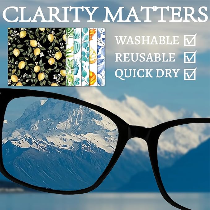 CREATCABIN 6 Pcs Thickened Glasses Cleaning Cloth Leaf Microfiber Cleaning Cloth Multi-Colored Eyeglass Cleaning Cloths Soft Wipes Washable for Reusable Eyeglass Cell Phone Screens Gift 6 x 6 Inch