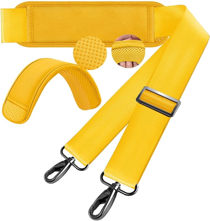 60 Inch Shoulder Strap, Ultra-Thick and Padded with Metal Swivel Hooks for Laptop Messenger and Crossbody Canvas Bags