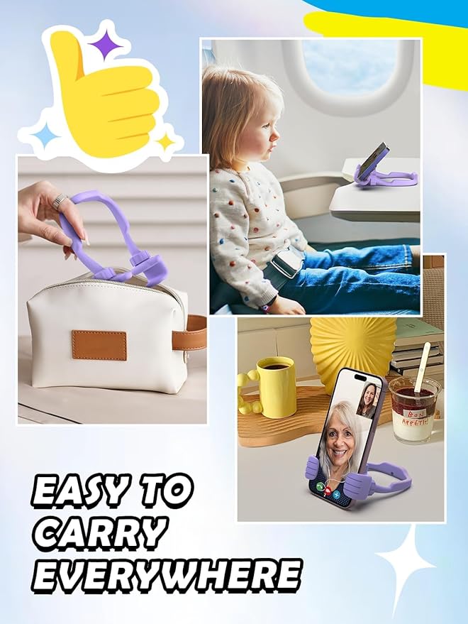 Easter Gifts for Teens Girls Kids Adults Women Cell Phone Stand: UPGRADE Adjustable Thumbs Up Lazy Phone Holder for Desk Fun Birthday Gift Ideas for Wife Mom Teenager Easter Basket Essential Must Have