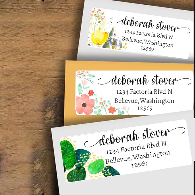 LINMAGCO Personalized Return Address Labels Gold 500 Pcs Mail Labels for Envelopes Weddings Self Adhesive Rectangle Elegant Name Stickers……