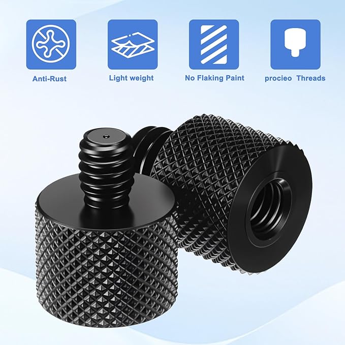 Tripod Screw Adapter, 6 Pcs Aluminum Alloy 1/4 to 3/8 & 3/8 to 1/4 Camera Tripod Adapter Gewinde Stativ Adapters Schrauben Male toFemale Screw for Camera, Mount, Monitor