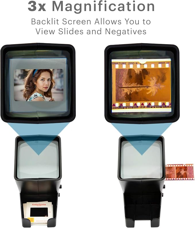 KODAK 35mm Slide and Film Viewer - Battery Operation, 3X Magnification, LED Lighted Viewing – for 35mm Slides & Film Negatives