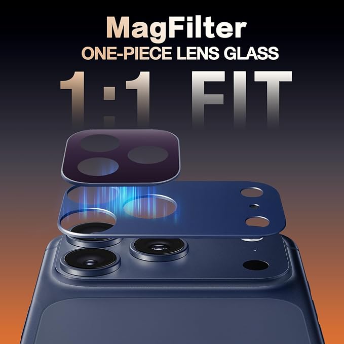 Caseworld MagFilter CPL Phone Camera Lens Filter Kit for iPhone 17 Pro, 2-in-1 CPL Circular Polarizer, Enhances Color Saturation & Reduces Reflections for Vibrant Photography (17 Pro, CPL Blue)