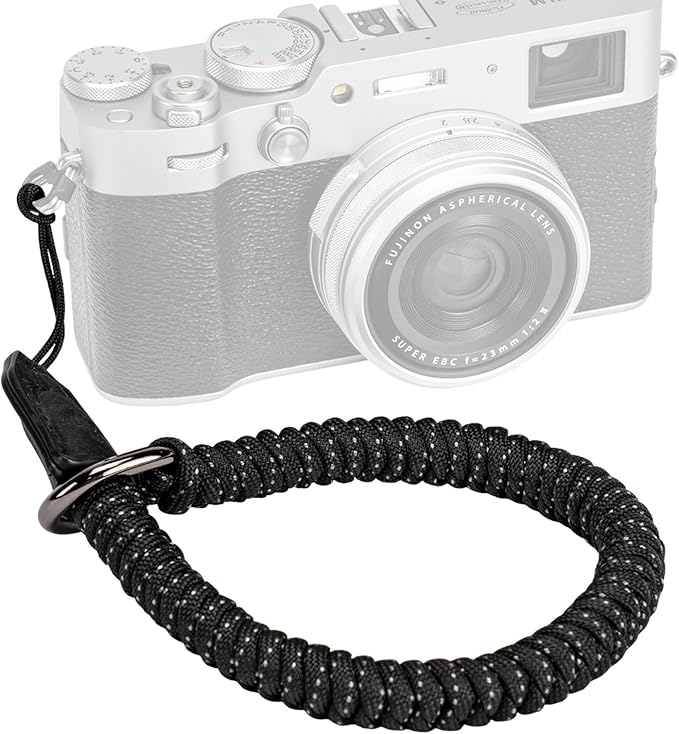 SMALLRIG Camera Wrist Strap, Universal Braided Camera Hand Strap, Adjustable Safety Strap Compatible for DSLR or Mirrorless Camera, Black - 4881