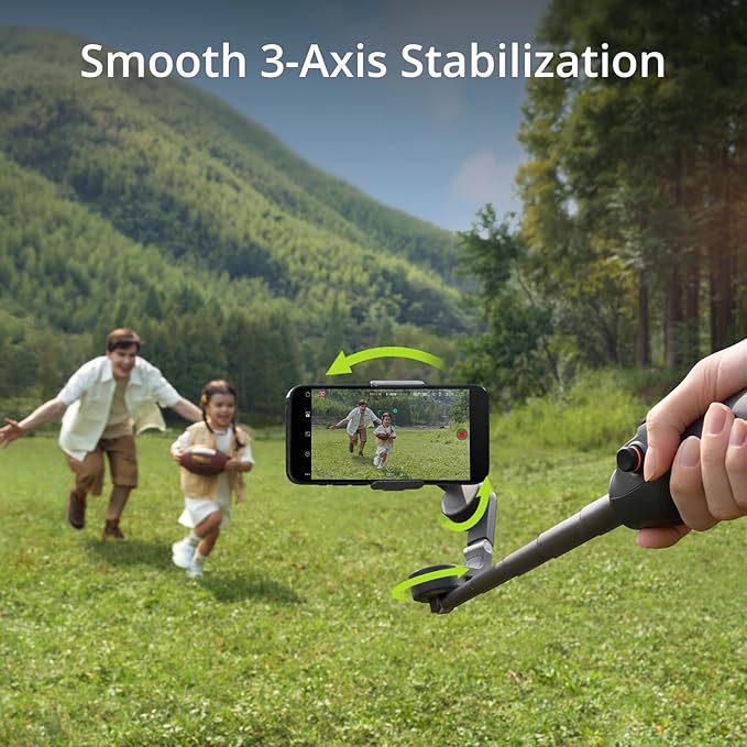 DJI Osmo Mobile 6 Gimbal Stabilizer for Smartphones, 3-Axis Phone Gimbal, Built-in Extension Rod, Object Tracking, Portable and Foldable, Vlogging Stabilizer, Slate Gray