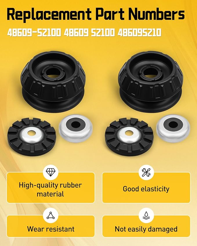 Front Strut Shock Mount Set with Bearing Fit For Scion xD 1.8L 2008-2014, Fit For Toyota Yaris 1.5L 2006-2017, Fit For Toyota Prius C 1.5L 2012-2019 Replace 48609-52100 48609 52100 4860952100, 2Pcs