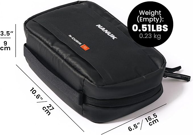 NANUK N-Cubik T2 Camera Bag Insert – Water-Resistant Pouch – Shockproof Protective Camera Insert for Backpack – Perfect for Accessories & Gear (10.6” x 6.5” x 3.5”)