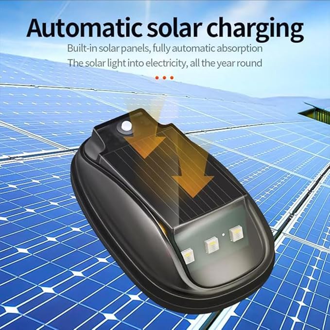 2026 New Solar Car Roof RGB Strobe Light with Remote Control, Waterproof Interior Car Lights 8 Colors Wireless LED Strobe Lights for Trucks, Motorcycle, Vehicle, Night Driving (4pcs)