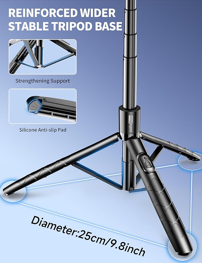 Aluminum 71" Phone Tripod, Travel Tripods for iPhone with Remote, Extendable Cell Phone Selfie Stick Tripod Stand Compatible with iPhone 17/16/15/14/13/Android/Camera
