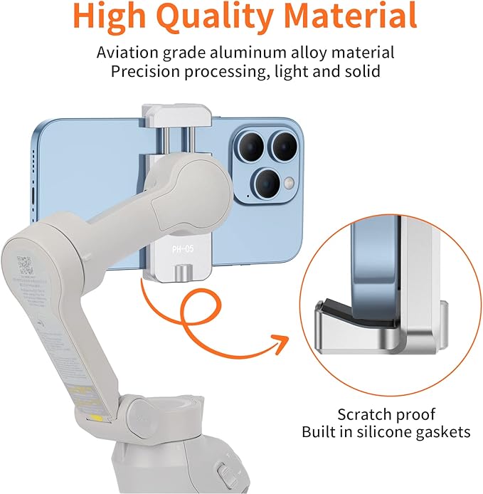 UURIG Magnetic Cell Phone Clamp for DJI OM, Phone Tripod Mount, Handheld Gimbals Magnetic Ring Holder for DJI OSMO 5/OM 4 SE Accessories