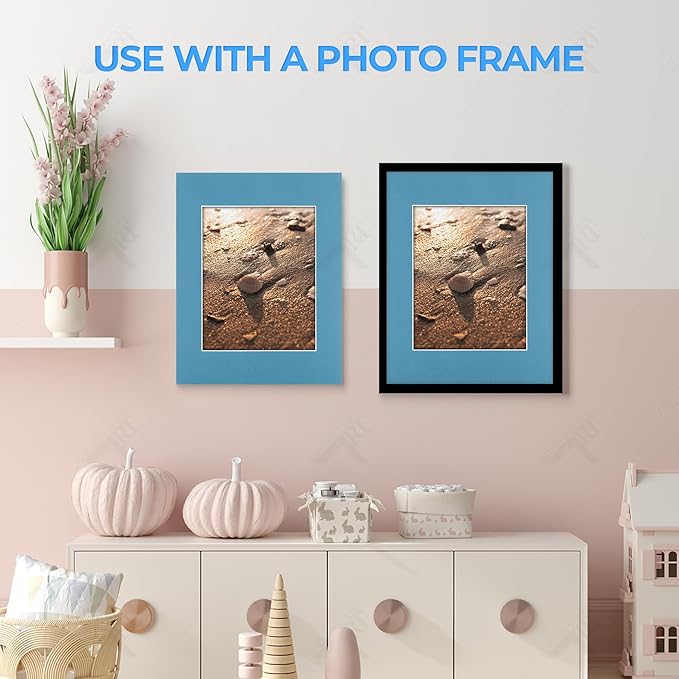 Golden State Art, Pack of 25 11X14 Various Colors Picture Mats Mattes With White Core Bevel Cut For 8X10 Photo + Backing + Bags