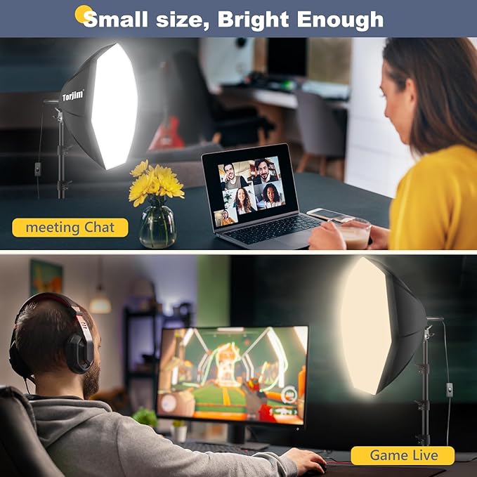 Torjim Softbox Photography Lighting Kit, 20'' x 20'' Professional Softbox Lighting Kit with 85W 3000-7500K LED Bulbs, Studio Lights for Photography/Video Recording/Live Streaming