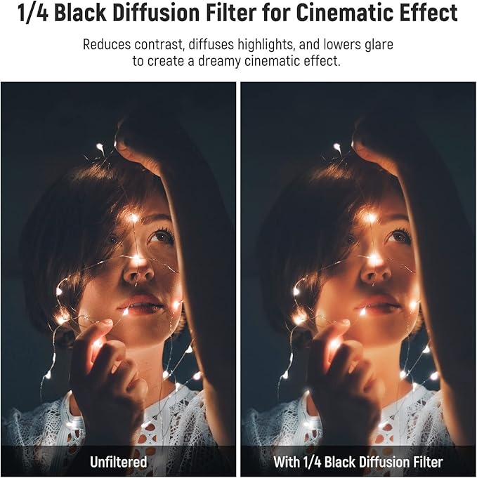 NEEWER 1/4 Black Diffusion Effect 4"x5.65" Cinema Square Filter (Rectangular) with HD Optical Glass Compatible with Tilta Compatible with SmallRig Matte Box for Dreamy Cinematic Photo Videography