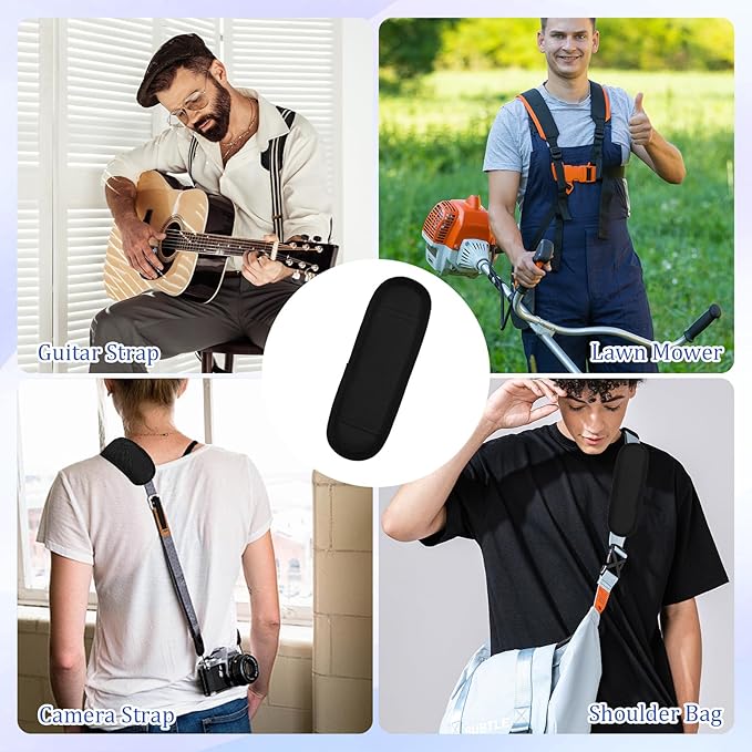 2 Pack Black Soft Shoulder Strap Pad for Luggage Straps & Bags - Ultra Comfortable Shoulder Pads for Bag Straps - Breathable，Lightweight, Comfort