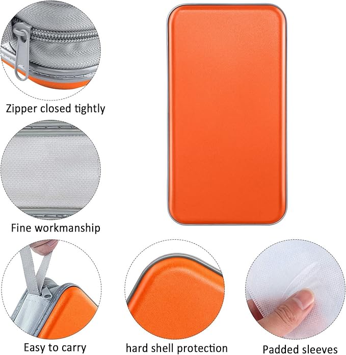 CD Case Holder, 80 Capacity CD/DVD Case Holders Wallet Hard Plastic CD DVD Disc Cases Storage Binder for Car Home Office Travel (Orange)