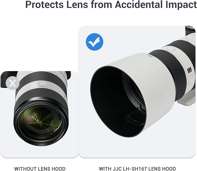 JJC ALC-SH167 Bayonet Reversible Lens Hood Shade for Sony FE 70-200mm F2.8 GM OSS II Lens SEL70200GM2, Replaces Sony ALC-SH167 Lens Hood, Allows to Attach 77mm Filter & Lens Cap