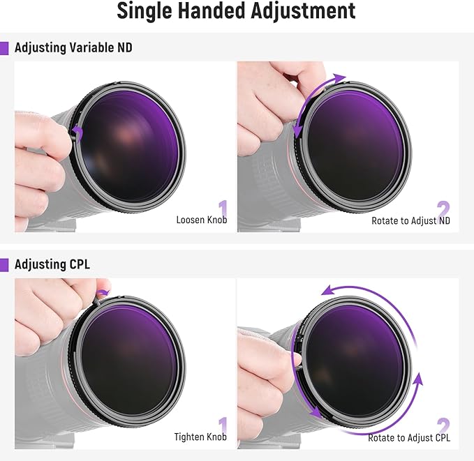 NEEWER True Colors 67mm Variable ND2-32 & CPL with Magnetic ND32, Polarized ND Filter Set, 2in1 Adjustable One Rotatable Light Reduction Reflection Elimination No Color Shift No X Cross No Vignetting