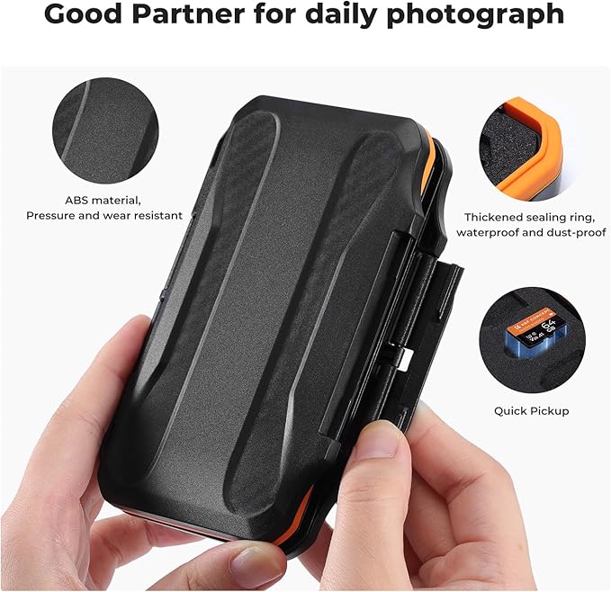 K&F CONCEPT 28 Slot SD Card Case, Water-Resistant Anti-Shock/Dust SD/TF Card Holder/Organizer